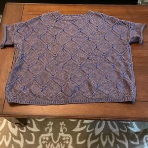 Moth short sleeve sweater.  S/ M. Boxy fit. Unique colors & pattern. Soft.